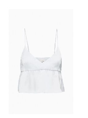 Aritzia Wilfred Small Light Grey Satin Tank